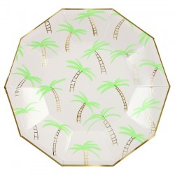 Piatti di carta con fantasia tropicale