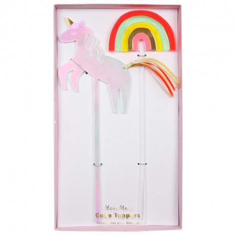 Unicorn And Rainbow Cake Toppers