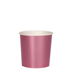 Bicchieri di carta color rosa metallizzato
