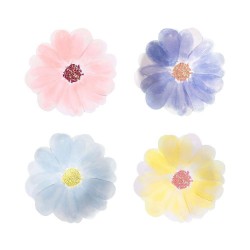 Piattini di carta a forma di fiori colorati
