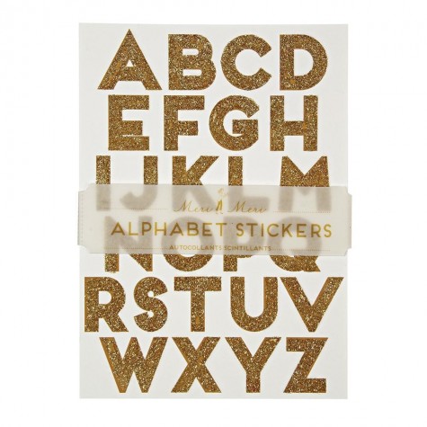 Stickers Alfabeto con glitter dorato