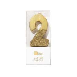 Candelina dorata glitter 2 2