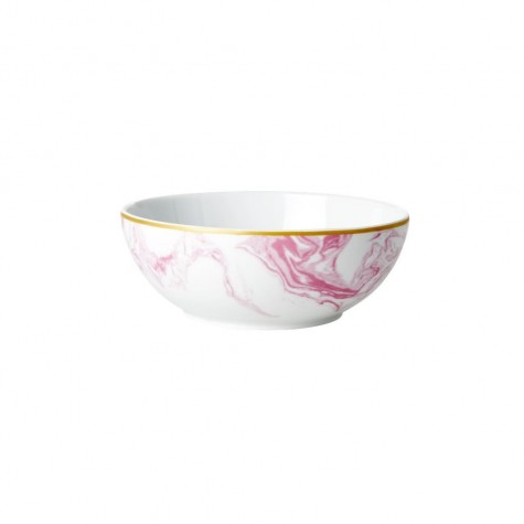 Tazza da colazione in porcellana bianca e rosa effetto marmo