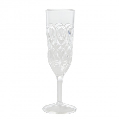 Bicchiere da champagne in acrilico trasparente con rilievo