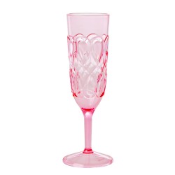 Bicchiere da champagne in acrilico rosa con rilievo