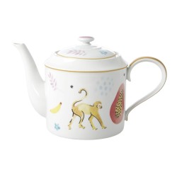 Teiera in porcellana con scimmietta | Rice