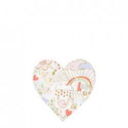 Tovagliolini di carta a forma di cuore fantasia San Valentino