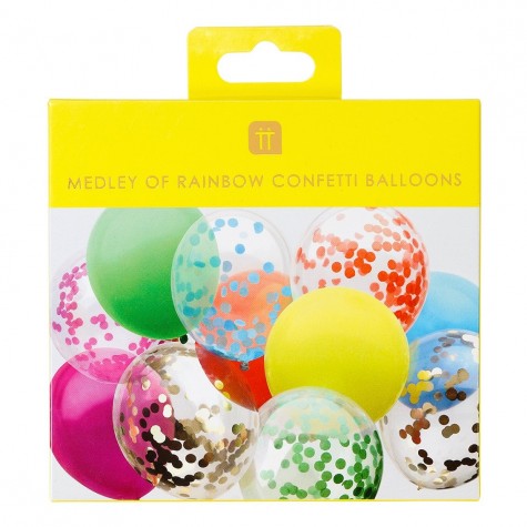 Palloncini con coriandoli arcobaleno