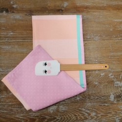 Spatola per dolci in silicone bianca con faccina 2