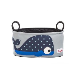 Portaoggetti per passeggino fantasia balenottera a pois
