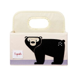 Cestino porta pannolini fantasia orso nero