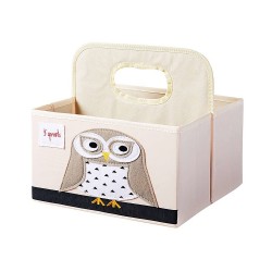 Cestino porta pannolini fantasia gufetto bianco 2