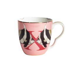 Tazza mug in porcellana con pesce e lettera X | Yvonne Ellen