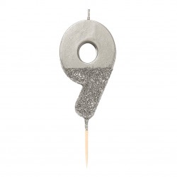 Candelina argento glitterata 9