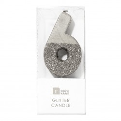 Candelina argento glitterata 6 2