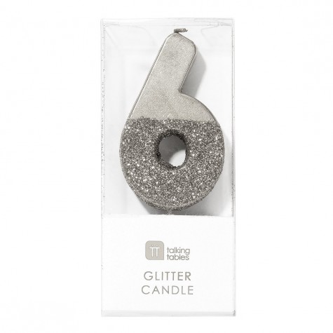 Candelina argento glitterata 6