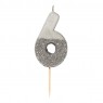 Candelina argento glitterata 6