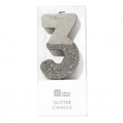 Candelina argento glitterata 3 2