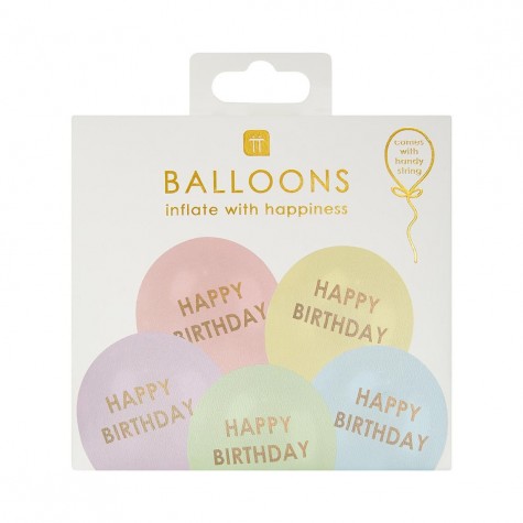 Palloncini pastello Happy Birthday