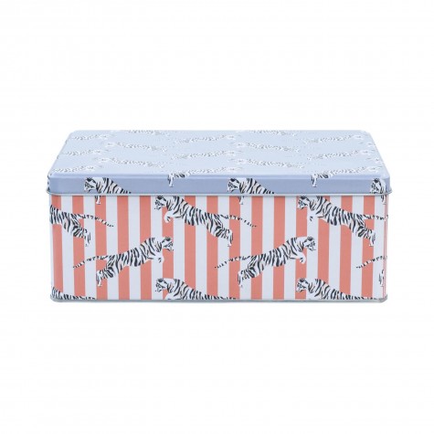 Latta rettangolare a righe con tigri bianche | Yvonne Ellen