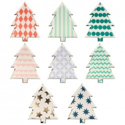 Piatti di carta a forma di alberino di Natale
