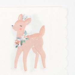 Tovagliolini di carta natalizi - Renne rosa 2