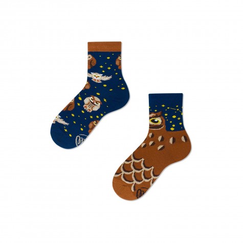 Calzini bimbo spaiati con gufetti | Many Mornings