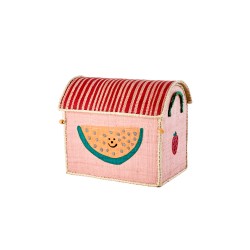 Cesta porta giochi in rafia fantasia frutta