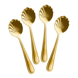 Set di 4 cucchiaini da tè in acciaio dorato