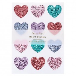 Stickers adesivi glitterati a forma di cuore