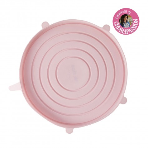 Coperchio in silicone rosa per insalatiera