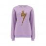Maglioncino donna lilla fantasia fulmine leopardato