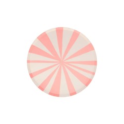 Piattini di carta a righe rosa