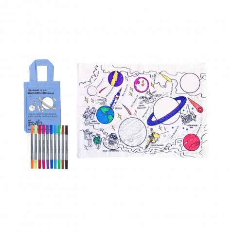 Tovaglietta bimbo da colorare fantasia pianeti