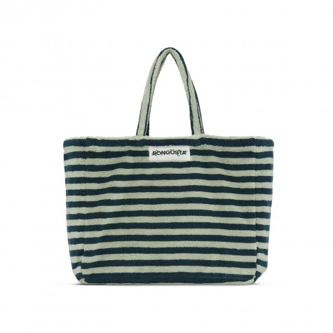 Borsa da spiaggia grande a righe verdi