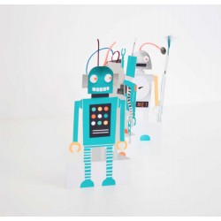 Biglietto d'auguri a fisarmonica tema robot