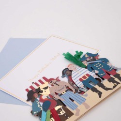 Biglietto d'auguri a concertina tema pirati 2