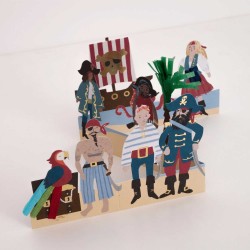 Biglietto d'auguri a concertina tema pirati