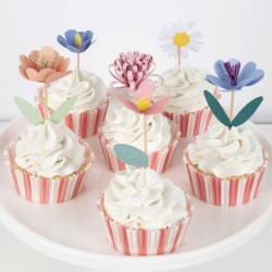 Pirottini e toppers per cupcakes fantasia floreale 2