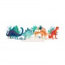 Biglietto d'auguri a fisarmonica tema dinosauri