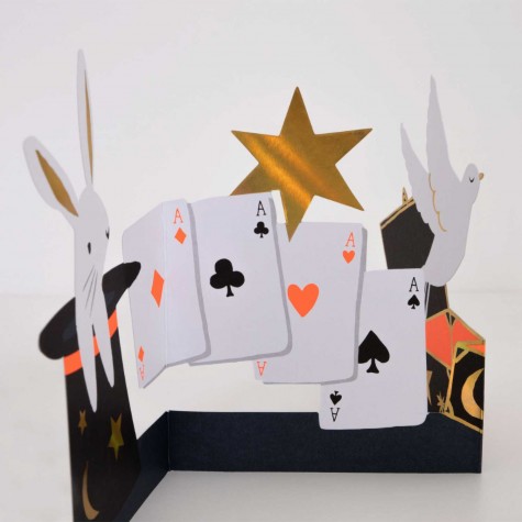Biglietto d'auguri a concertina tema magia