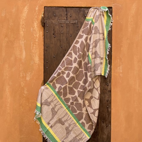 Telo mare in cotone con giraffe | Gallinasmilza