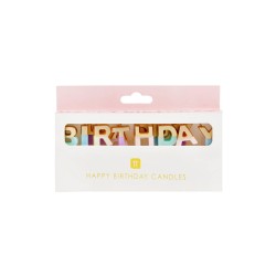 Candeline Happy Birthday pastello-oro 2