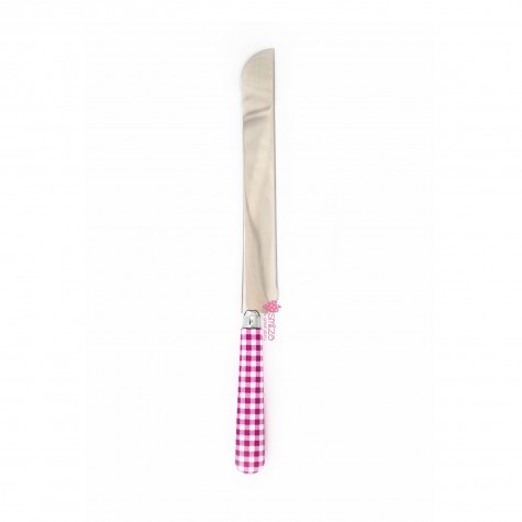 Coltello panettone a quadri - fucsia