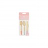 Set di posate in legno pastello