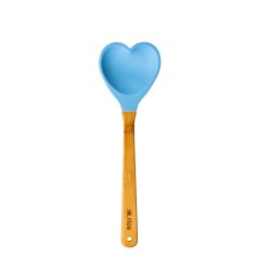 Cucchiaio in silicone a forma di cuore azzurro