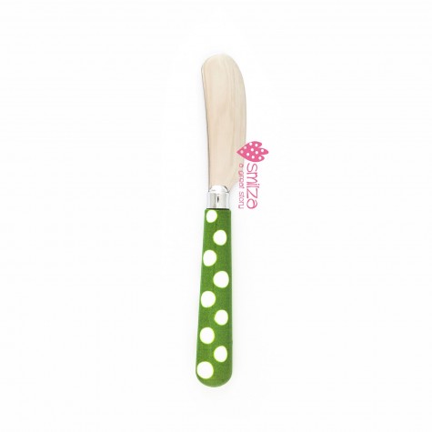 Coltello da burro piccolo a pois verde | Gallinasmilza