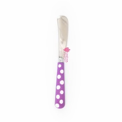 Coltello da burro grande a pois viola | Gallinasmilza