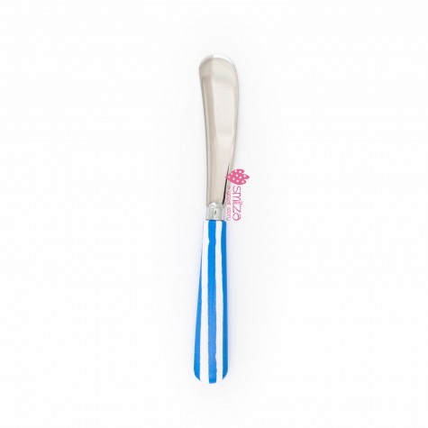 Coltello da burro grande a righe turchese | Gallinasmilza