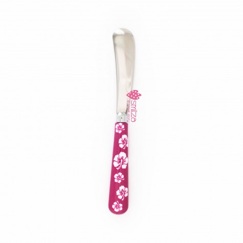 Coltello da burro grande a fiori fucsia | Gallinasmilza